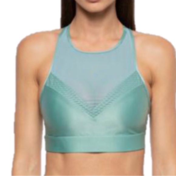NEW SET Koral Active Wear Lustrous Black + Aquamarine Leggings and Sports Bra S - Picture 2 of 6
